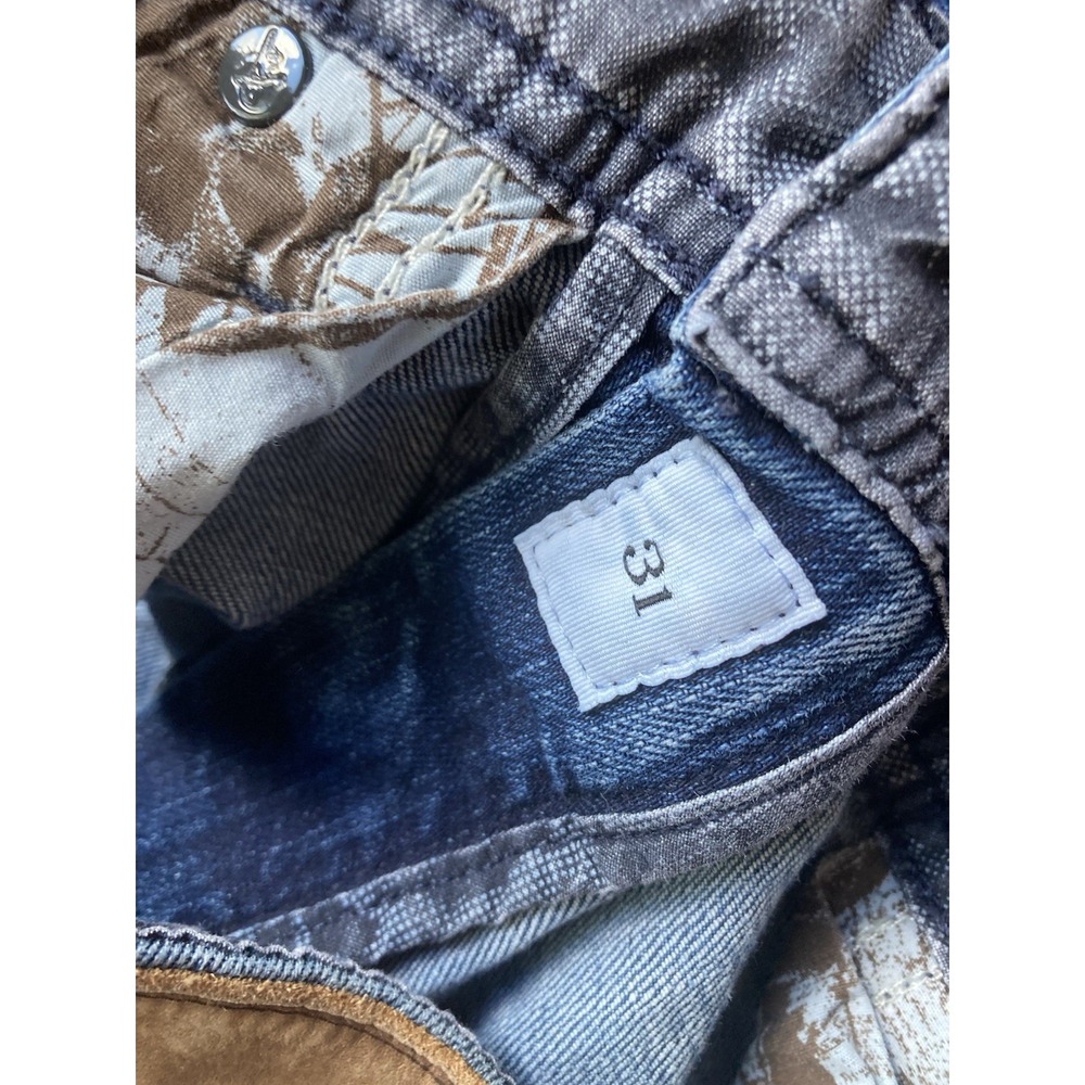 Robert Graham Jeans Mens 31x31 All Over Print Blue Denim Stretch Straight Leg - Picture 7 of 10